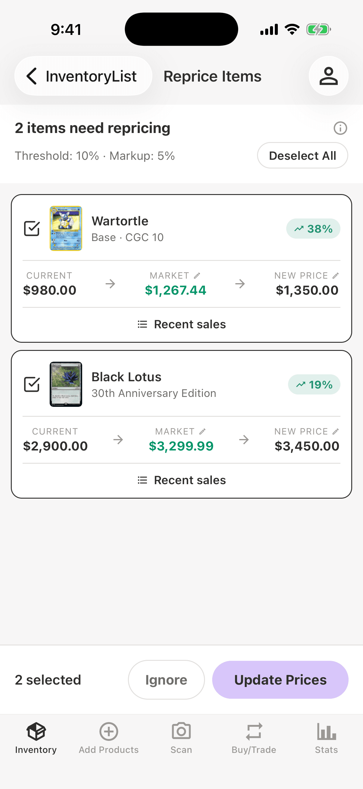 Reprice your booth in seconds, not hours.